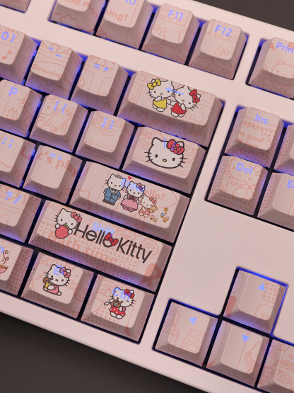 凱蒂貓Hello Kitty透光RGB108鍵標準配列衛星軸鍵帽-ZUIHANG SHOP