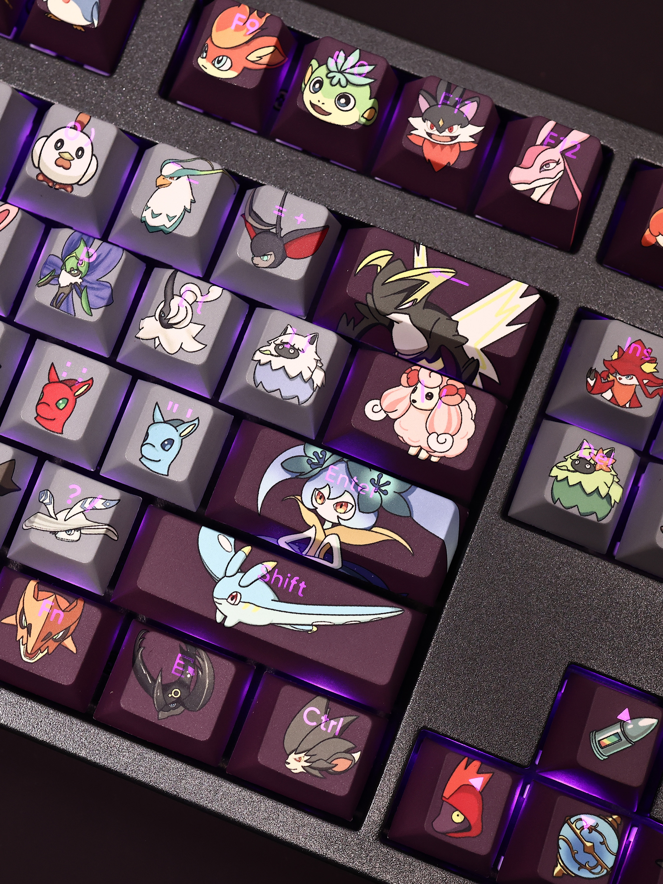 幻獸帕魯全圖鑑角色透光RGB108鍵標準配列衛星軸鍵帽-ZUIHANG SHOP