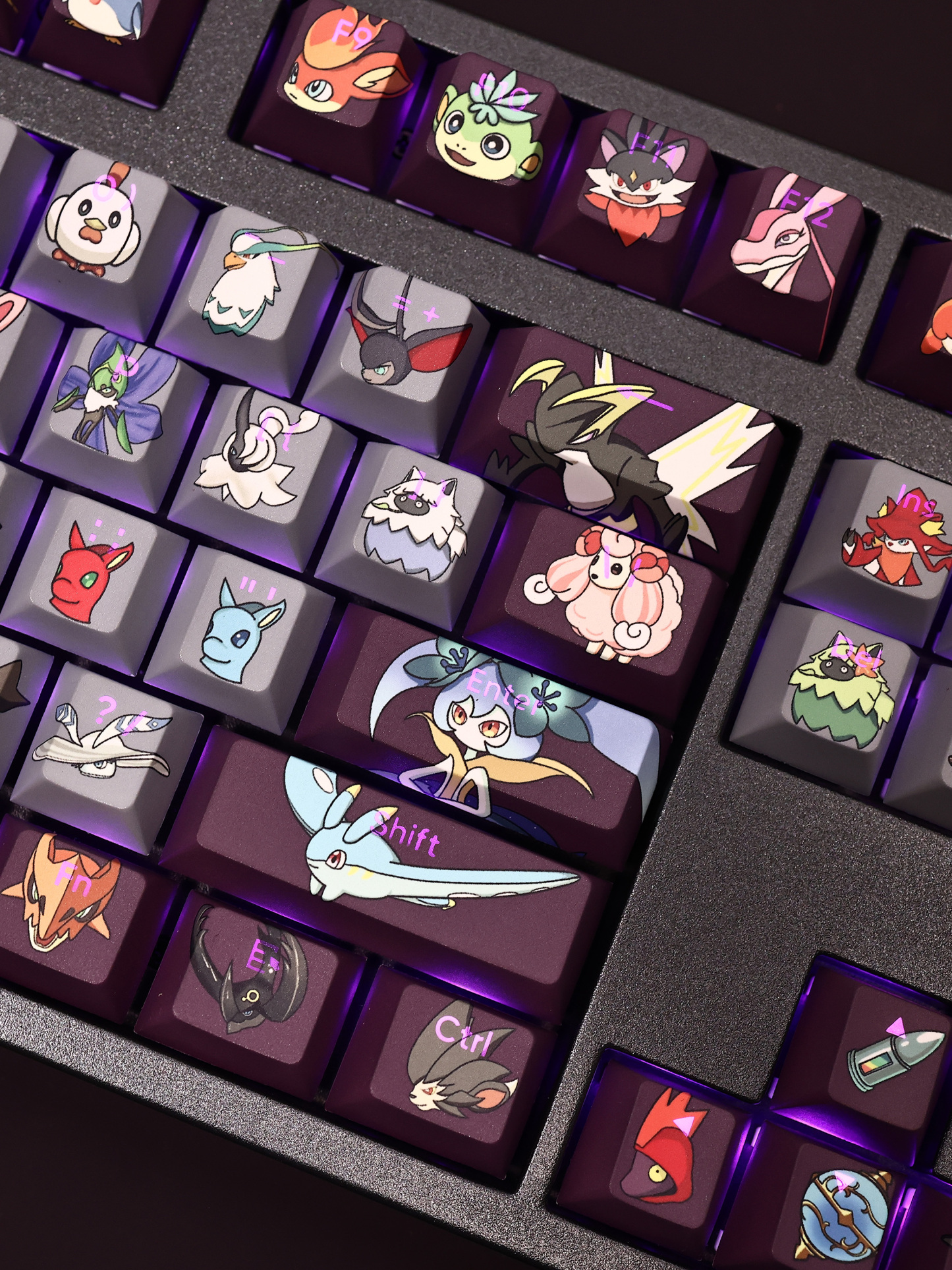 幻獸帕魯全圖鑑角色透光RGB108鍵標準配列衛星軸鍵帽-ZUIHANG SHOP