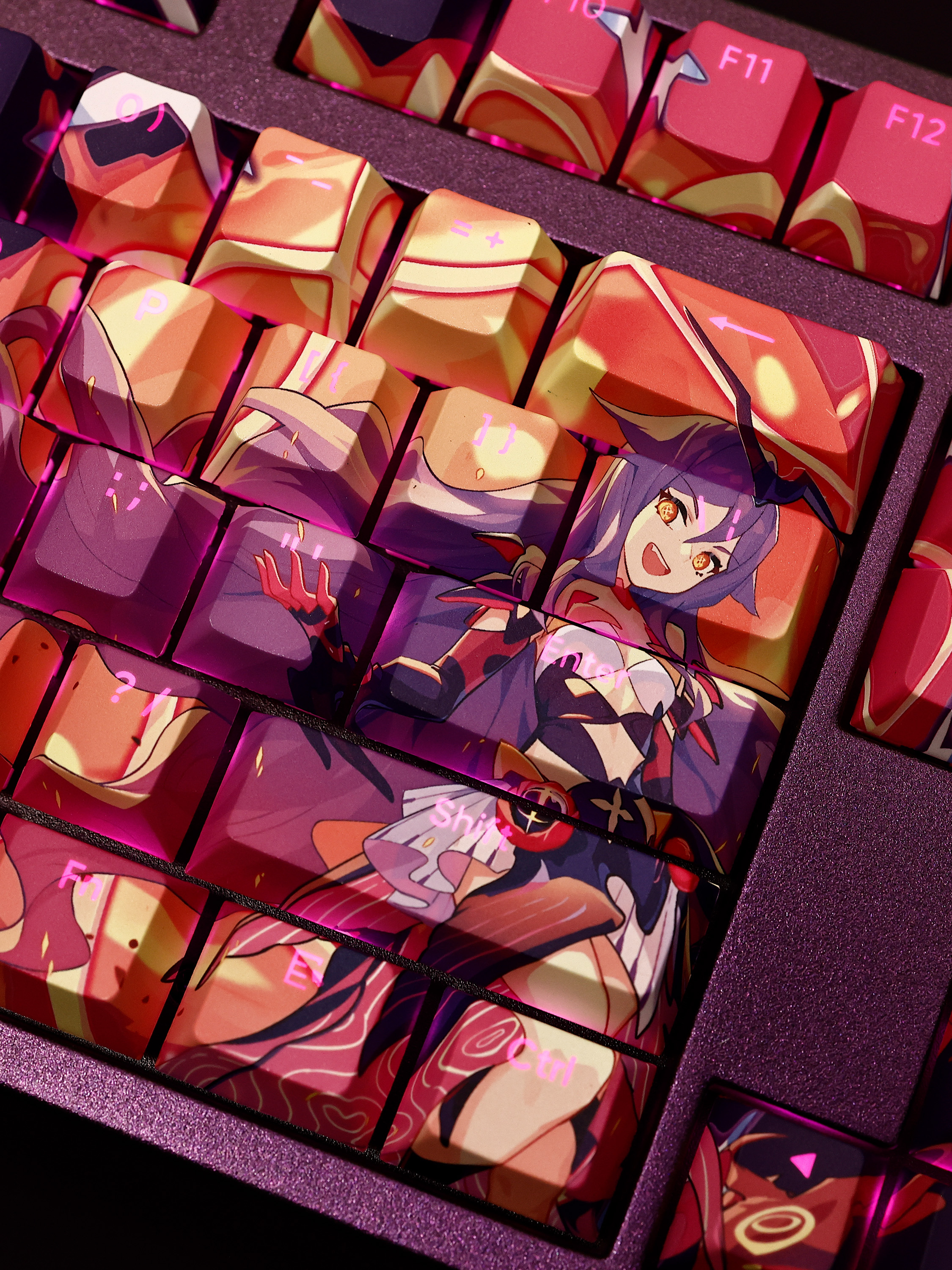 奇蹟魔法少女西琳崩壞3透光RGB108鍵標準配列衛星軸鍵帽-ZUIHANG SHOP