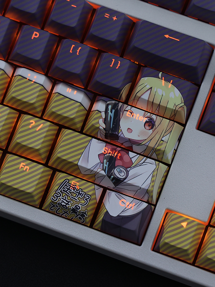 孤獨搖滾伊地知虹夏透光RGB108鍵標準配列衛星軸鍵帽-ZUIHANG SHOP