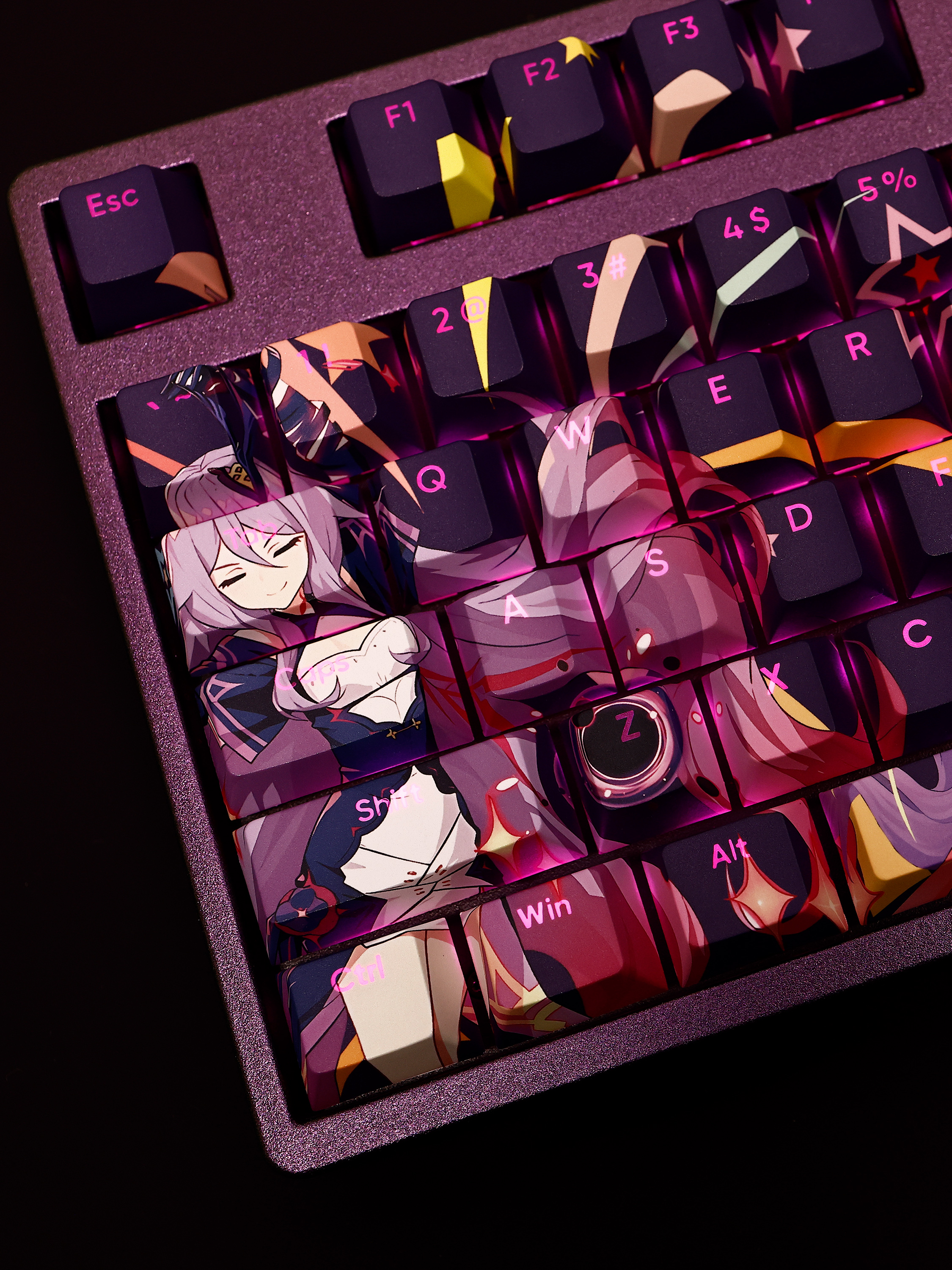 奇蹟魔法少女西琳崩壞3透光RGB108鍵標準配列衛星軸鍵帽-ZUIHANG SHOP