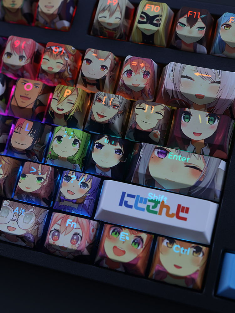 彩虹社全角色透光RGB108鍵標準配列衛星軸鍵帽-ZUIHANG SHOP