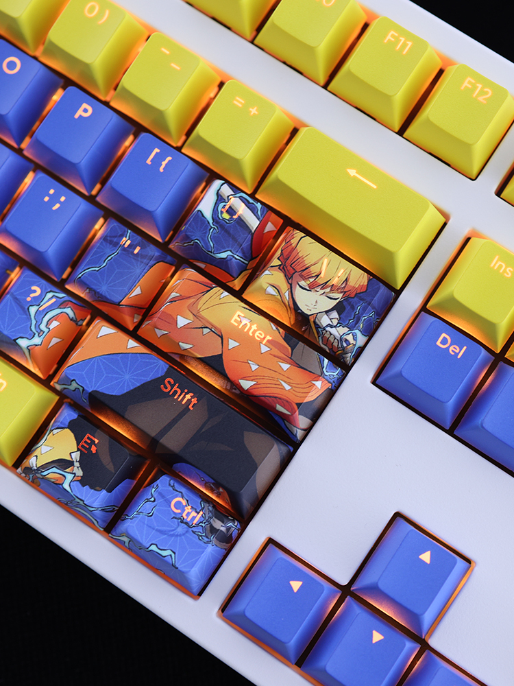 我妻善逸鬼滅之刃透光RGB108鍵標準配列衛星軸鍵帽-ZUIHANG SHOP