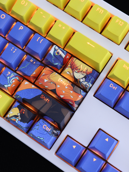 我妻善逸鬼滅之刃透光RGB108鍵標準配列衛星軸鍵帽-ZUIHANG SHOP