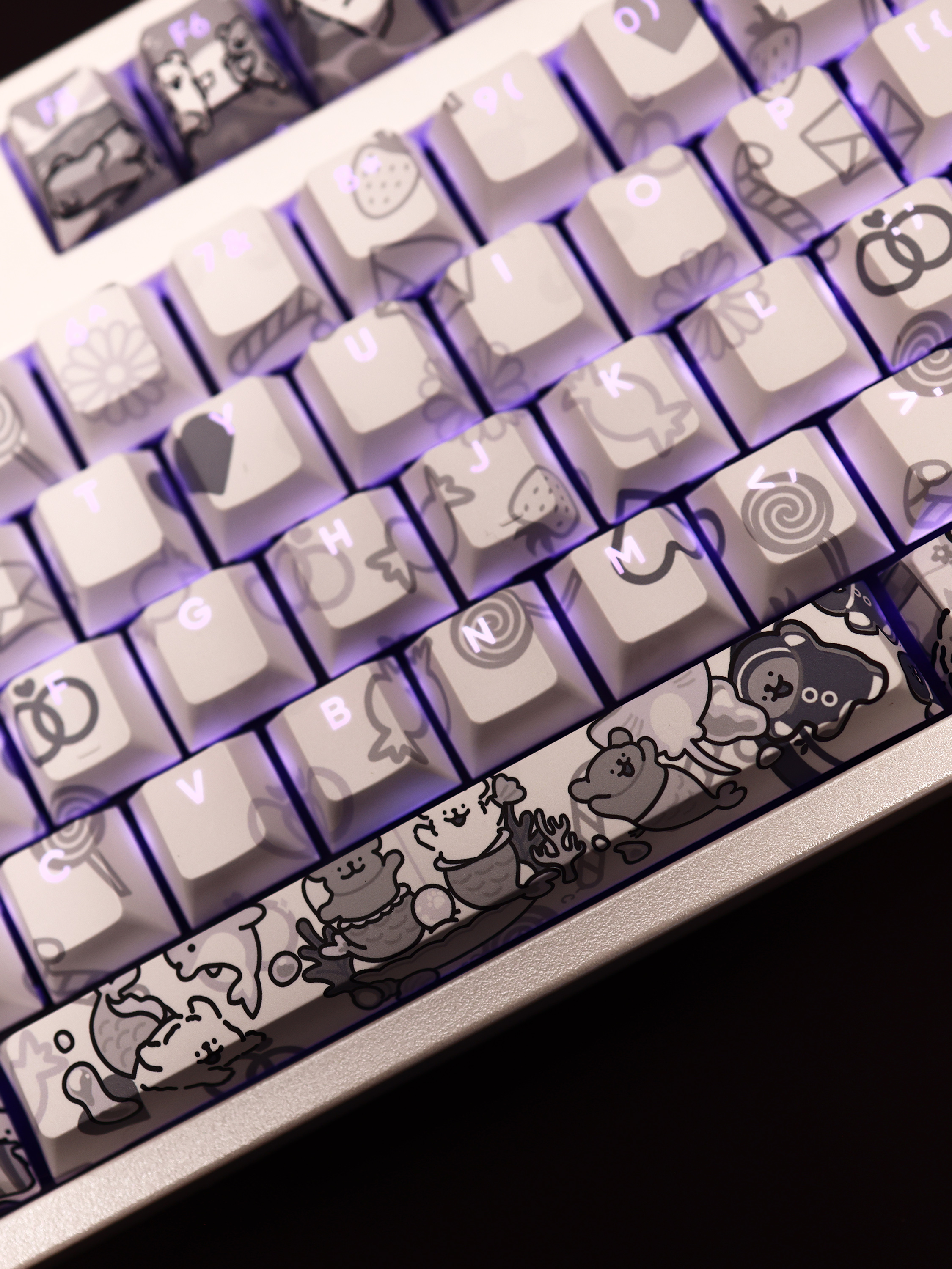 線條小狗透光RGB108鍵標準配列衛星軸鍵帽-ZUIHANG SHOP