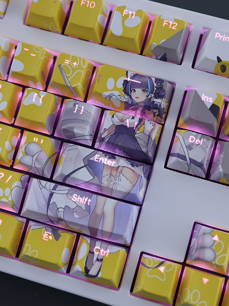 柴郡碧藍航線透光RGB108鍵標準配列衛星軸鍵帽-ZUIHANG SHOP