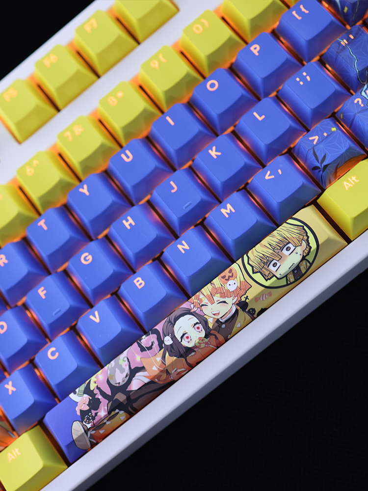 我妻善逸鬼滅之刃透光RGB108鍵標準配列衛星軸鍵帽-ZUIHANG SHOP