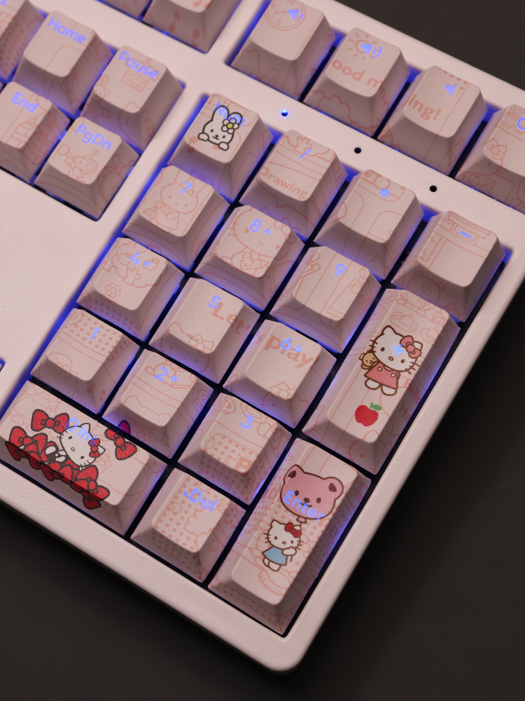 凱蒂貓Hello Kitty透光RGB108鍵標準配列衛星軸鍵帽