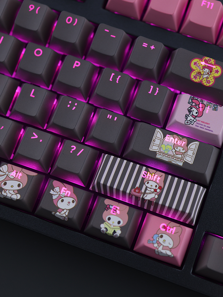 Melody美樂蒂透光RGB108鍵標準配列衛星軸鍵帽
