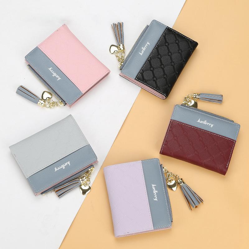 Ladies Short Stitching Color Wallet mySite