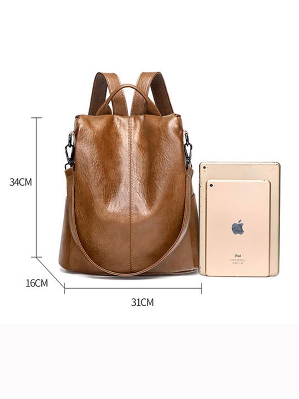 Soft Leather Anti-Theft Backpack mySite