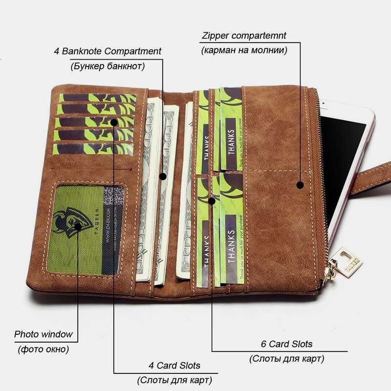 Lightweight Vintage LargeCapacity Long Wallet mySite