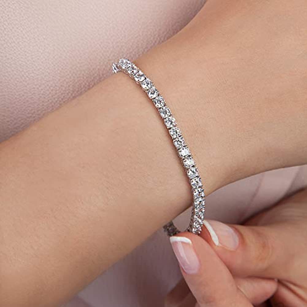 14K Gold Plated 3mm Cubic Zirconia Classic Tennis Bracelet for Women Girl 6.5-7.5 Inch Dropshipping Dainty Jewellery Hip Hop
