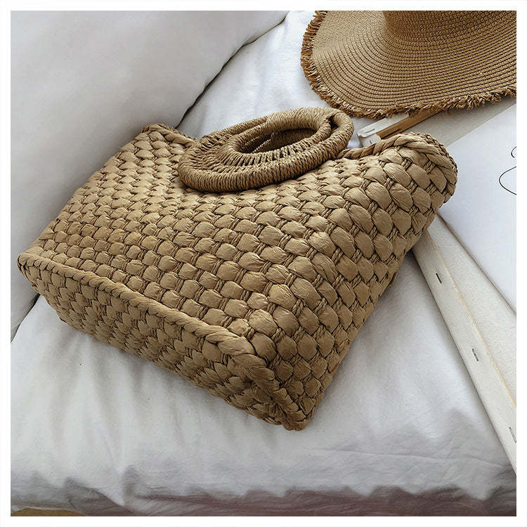 Ladies straw bohemian vacation beach bag mySite