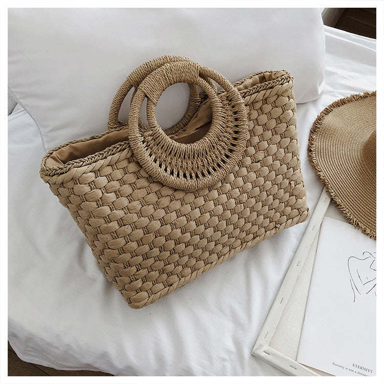 Ladies straw bohemian vacation beach bag mySite