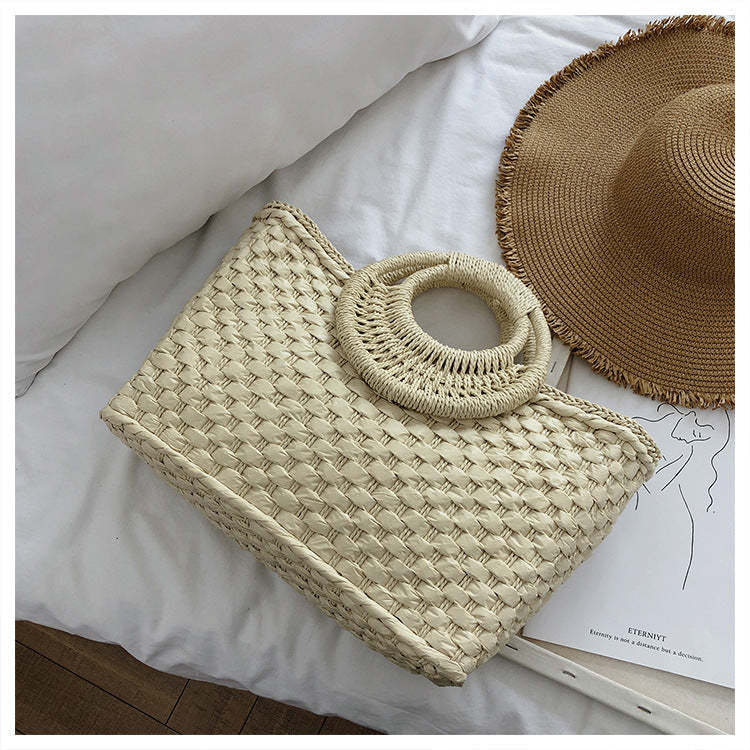 Ladies straw bohemian vacation beach bag mySite