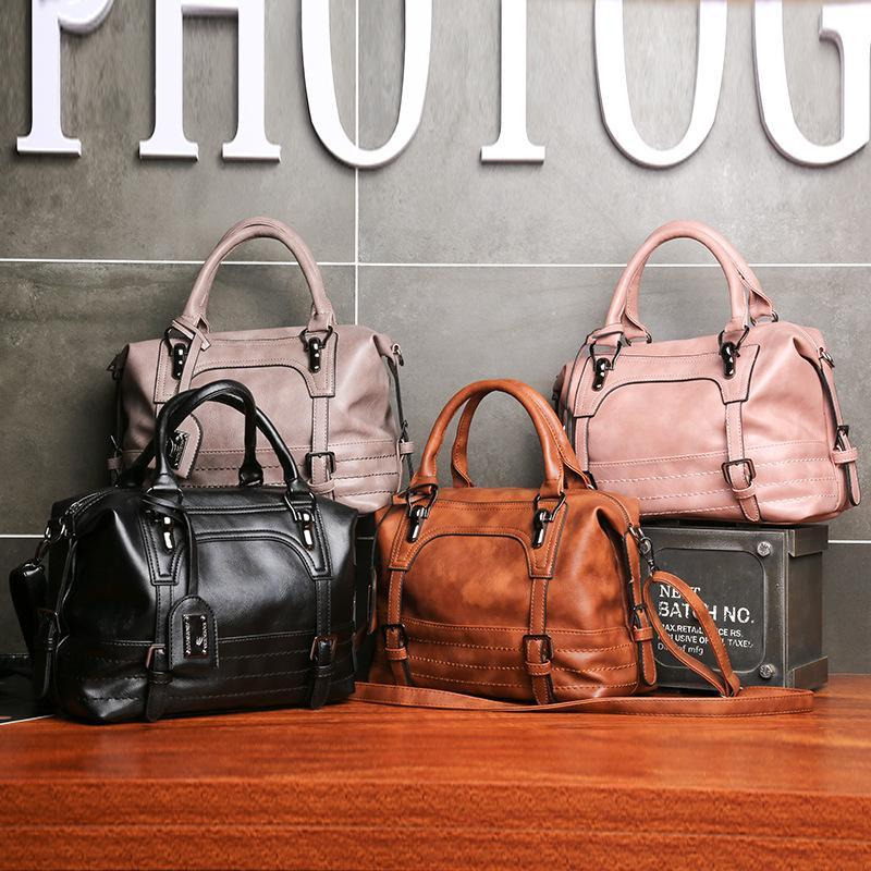 Handbag women's soft face solid color single shoulder diagonal large bag mySite