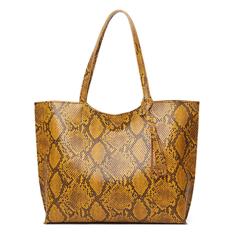Fashion Snake Print Large Capacity Tote Bag Shoulder Bag mySite