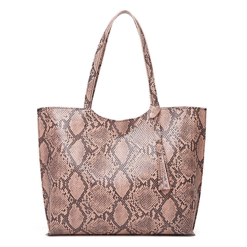 Fashion Snake Print Large Capacity Tote Bag Shoulder Bag mySite