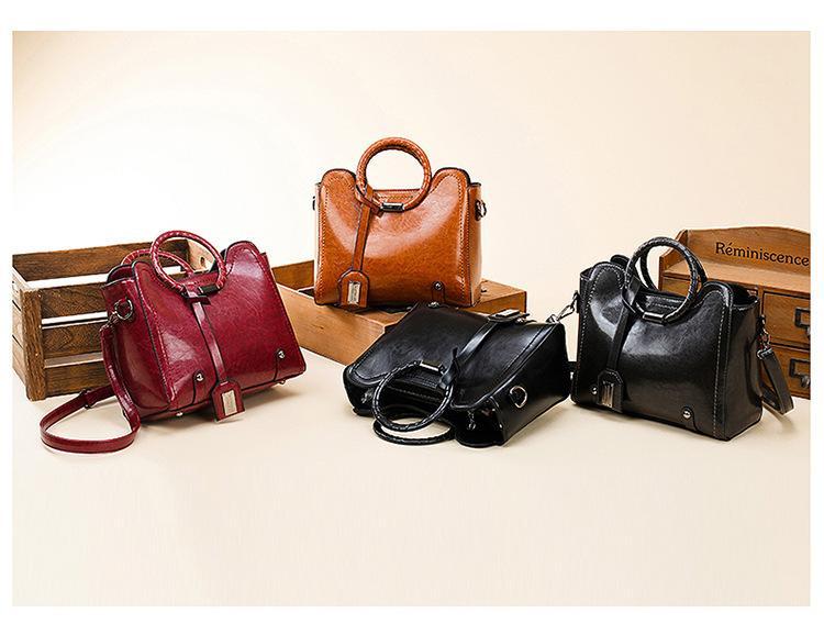 Fashionable oilskin versatile women's single shoulder diagonal women's bag mySite