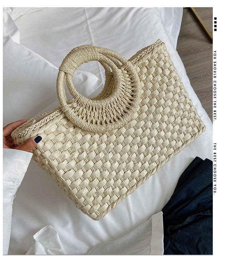 Ladies straw bohemian vacation beach bag mySite