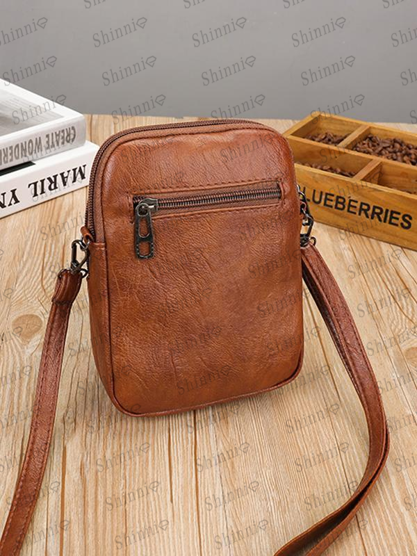 Vintage Studded Washed Leather Crossbody Bag mySite