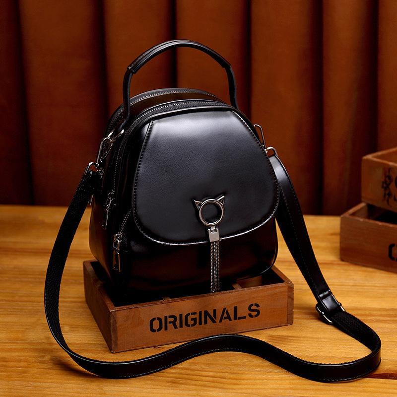 Leather Backpack fashion Mini versatile Backpack mySite