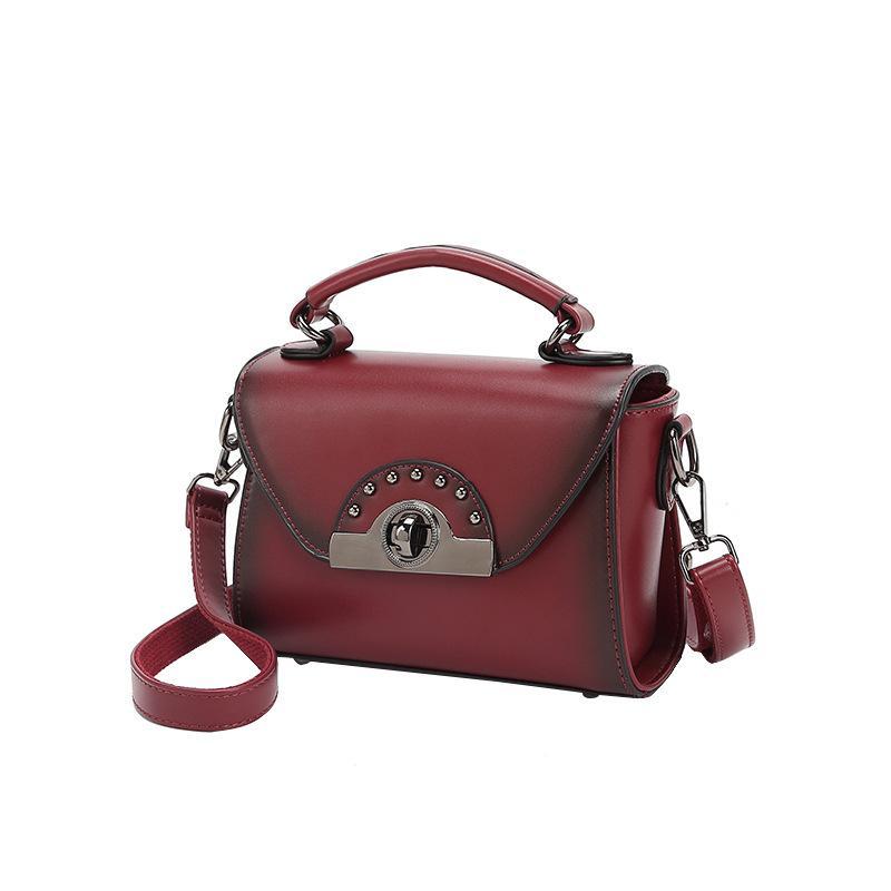 Retro oblique span oil wax cow leather one shoulder handbag mySite