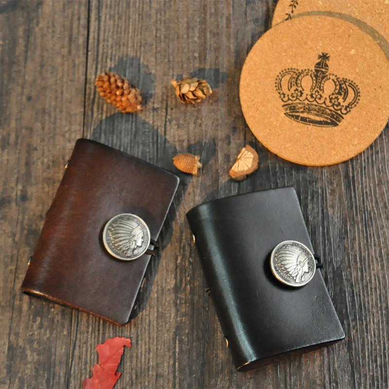 Original leather small card bag, retro vegetable tanned leather Indian head multi-card bag mySite