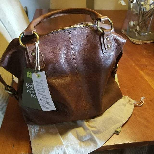 Retro Oil Leather Wax Single Shoulder Slung Woman Bag mySite