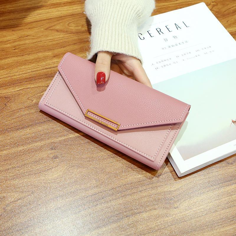 Multifunctional buckle solid color wallet mySite
