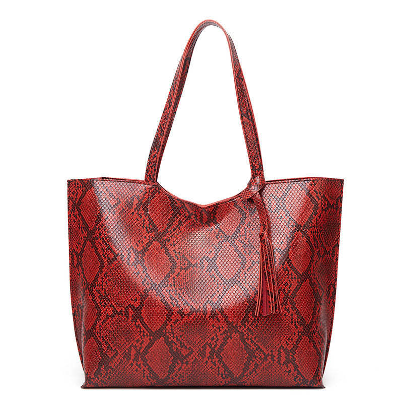 Fashion Snake Print Large Capacity Tote Bag Shoulder Bag mySite