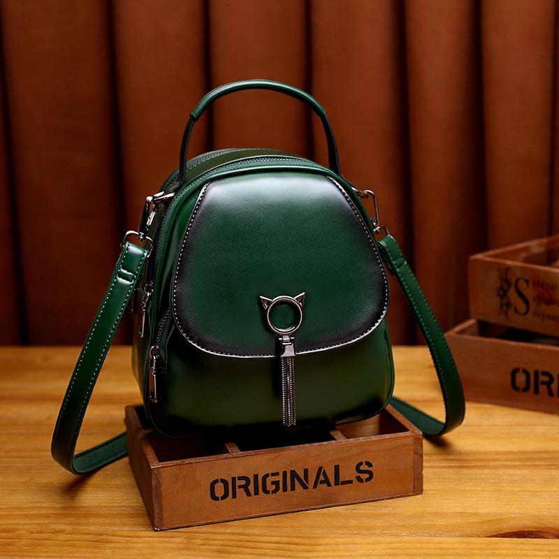 Leather Backpack fashion Mini versatile Backpack mySite