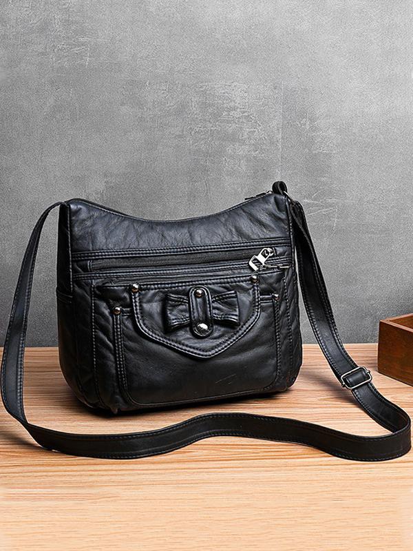 Vintage Studded Washed Leather Baggy Bag mySite