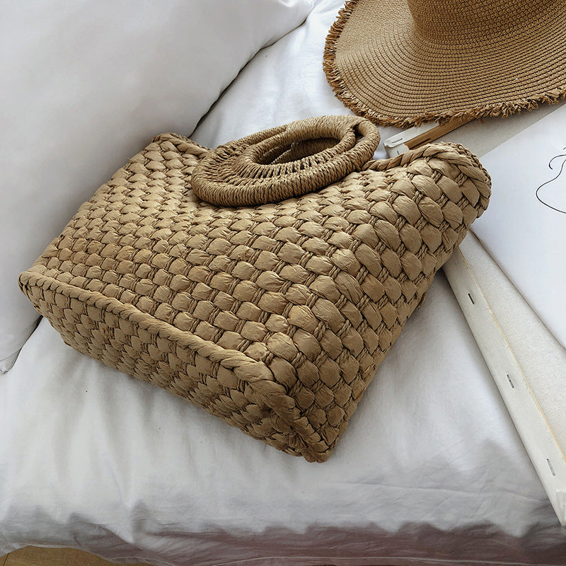 Ladies straw bohemian vacation beach bag mySite