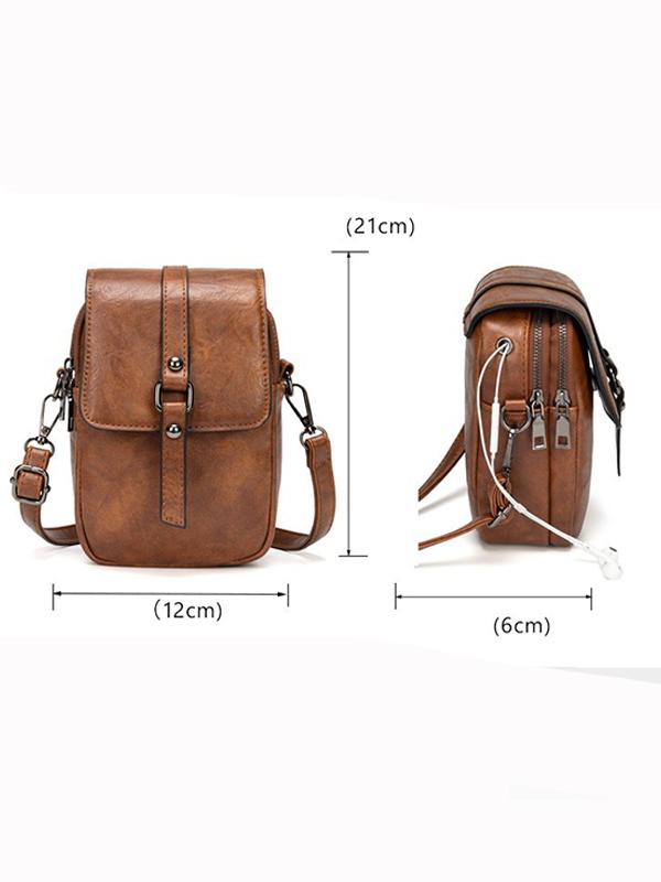 Retro Oil Wax Pu Shoulder Messenger Bag mySite