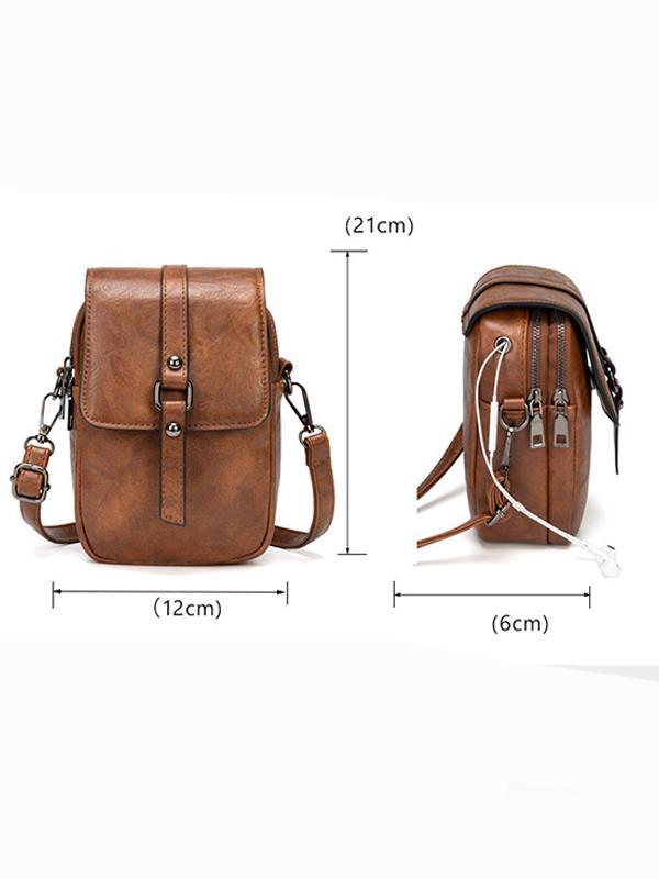 Retro Oil Wax Pu Shoulder Messenger Bag mySite