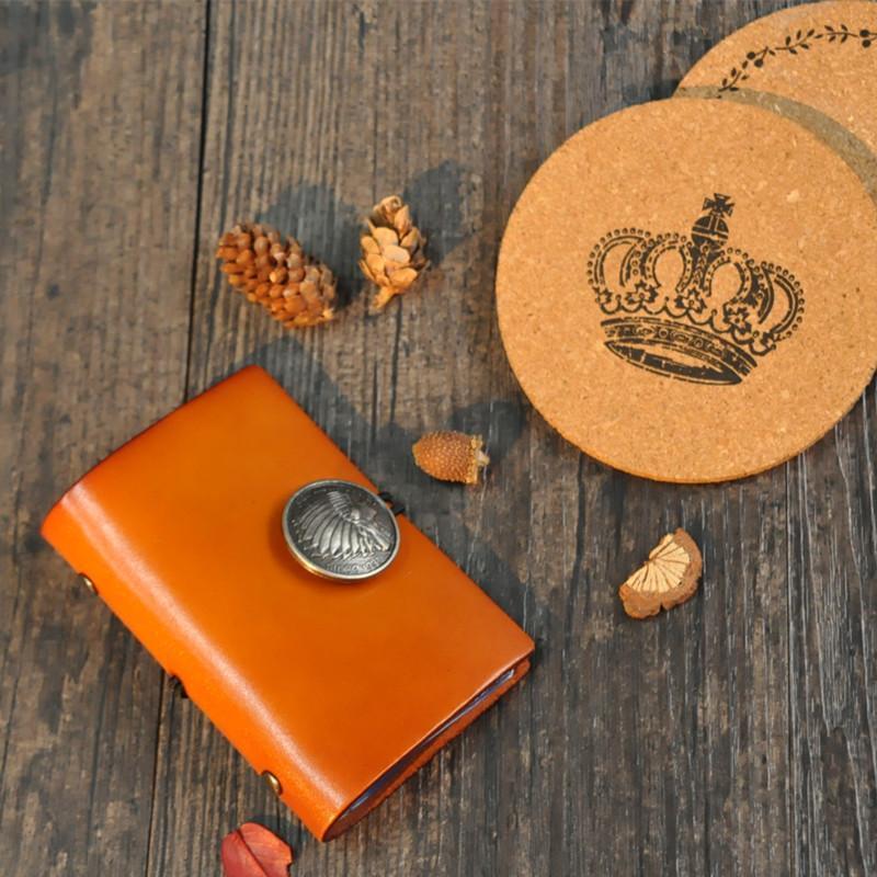 Original leather small card bag, retro vegetable tanned leather Indian head multi-card bag mySite