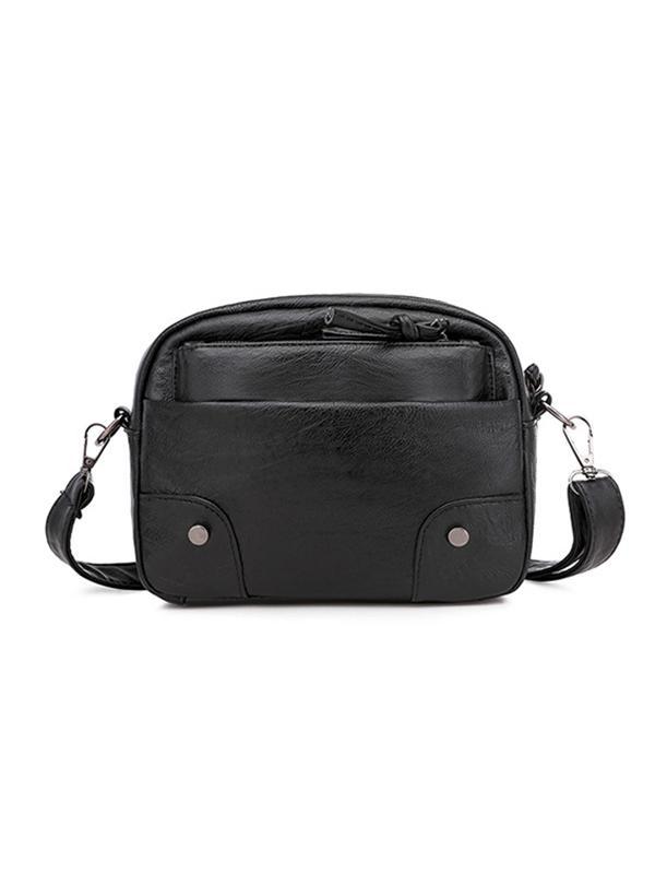 Vintage Washed Leather Utility Crossbody Bag mySite