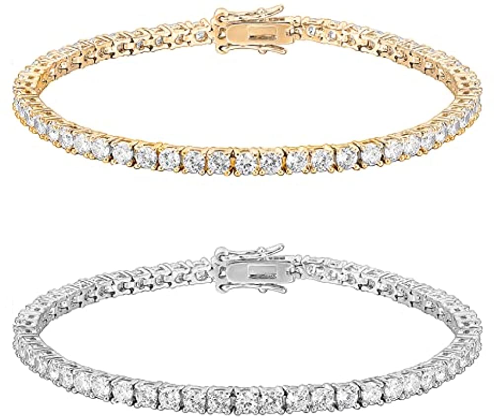 14K Gold Plated 3mm Cubic Zirconia Classic Tennis Bracelet for Women Girl 6.5-7.5 Inch Dropshipping Dainty Jewellery Hip Hop