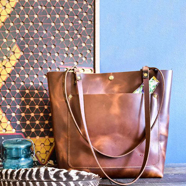 Vintage oil wax leather vegetable tanned large-capacity shoulder bag mySite