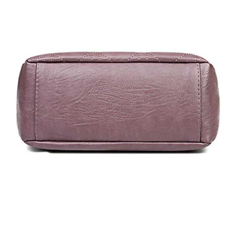 Ladies double-layer large capacity diagonal shoulder bag washed soft leather pouch mySite