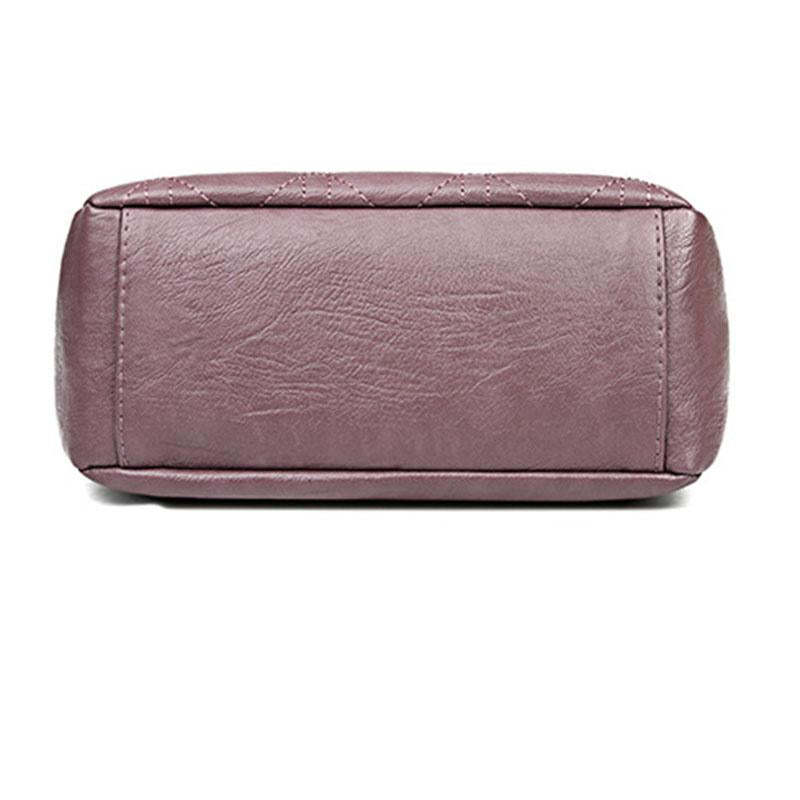 Ladies double-layer large capacity diagonal shoulder bag washed soft leather pouch mySite