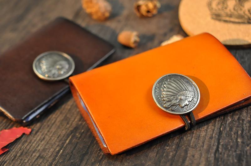 Original leather small card bag, retro vegetable tanned leather Indian head multi-card bag mySite