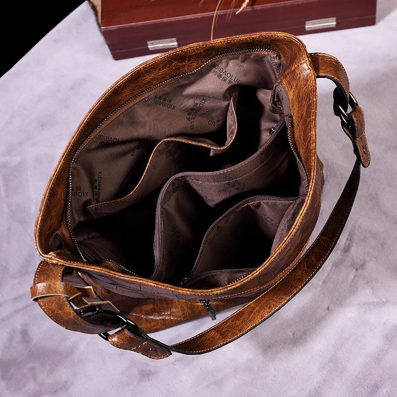 Vintage brand style single shoulder cross-arm capacity women's bag mySite