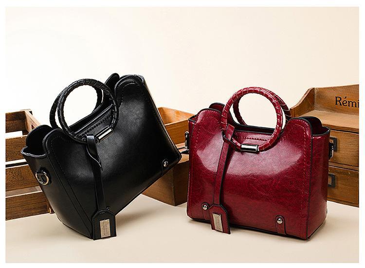 Fashionable oilskin versatile women's single shoulder diagonal women's bag mySite