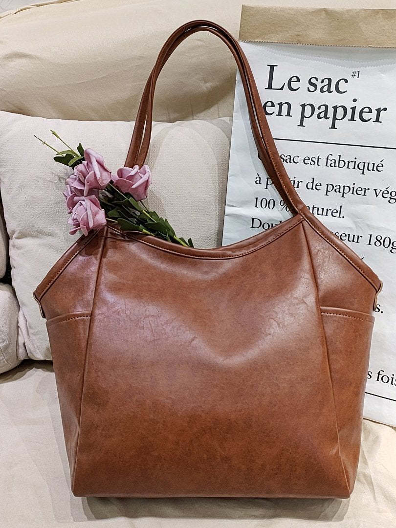 Ladies Vintage Oil Wax Leather Shoulder Bag mySite