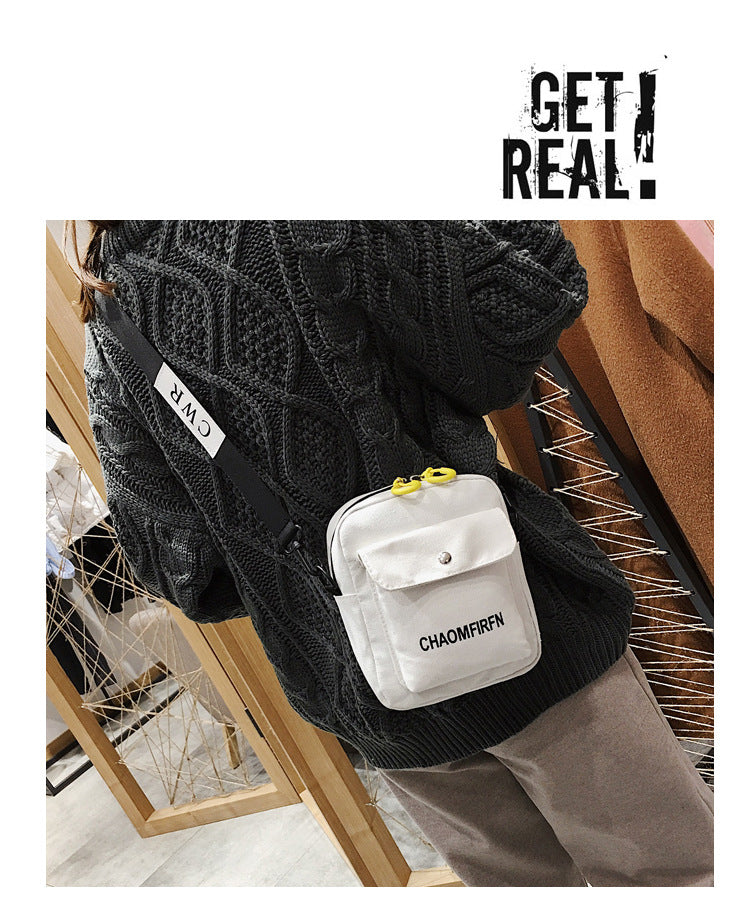 Ladies Canvas Letter Crossbody Bag mySite