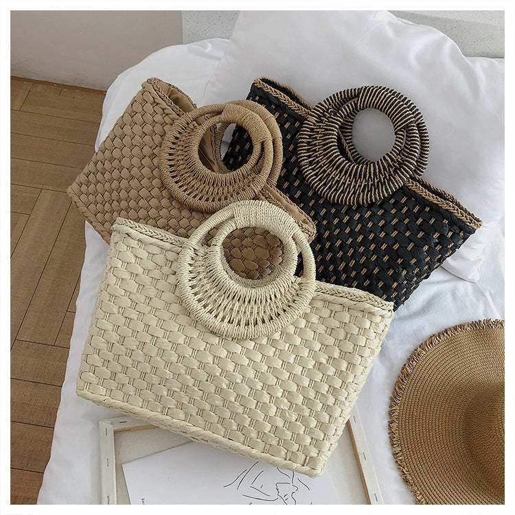 Ladies straw bohemian vacation beach bag mySite